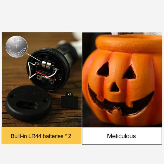 Halloween Ornament Spøkelse Heksehatt Gresskardesign Resin Statuett Dekorasjon Hjemmefest Atmosfære Rekvisitter