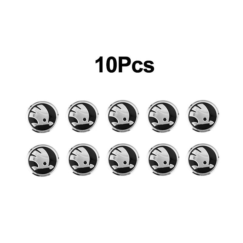 2025 New 10mm Car Remote Key Sticker Aluminum Emblem Decal For Skoda Octavia Kodiaq Fabia Superb Rapid Kamiq Karoq Derivati Yeti