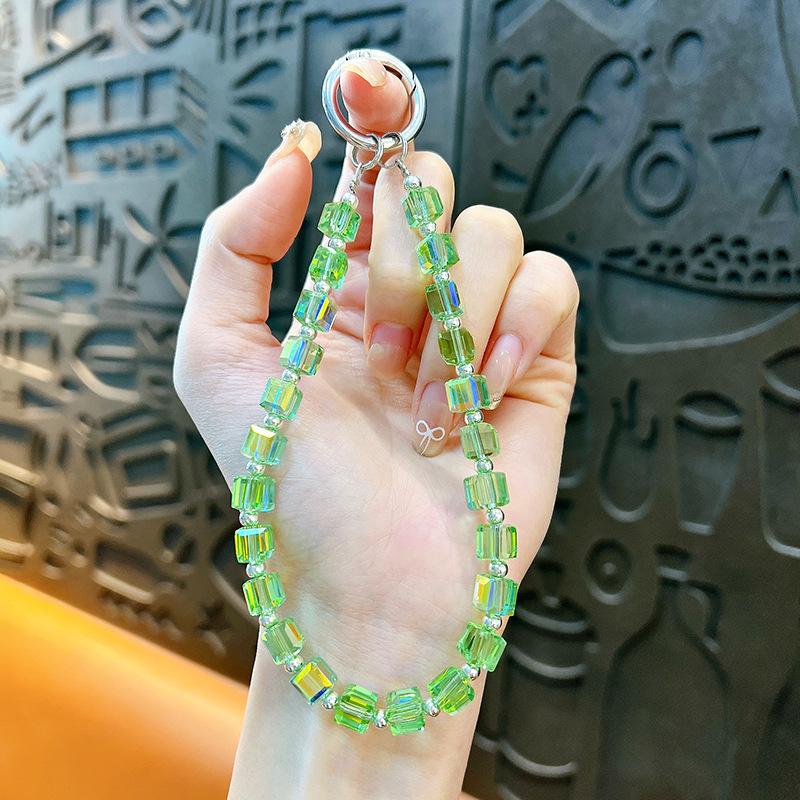 Flash Beaded Mobile Phone Chain Crystal Bow Key Bag Lanyard Pearl Mobile Phone Lanyard Small Gift