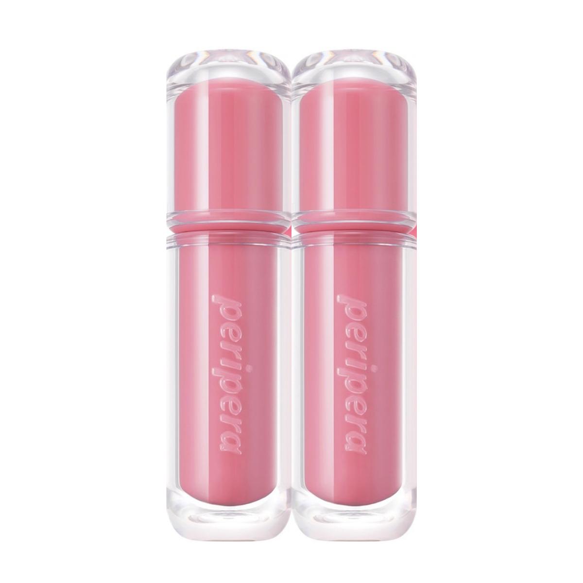 Peripera Ink Mood Glowy Tint 26AD, #010 Captivating Pink, 4g (2EA) - Pure Glossy Lip Stain Set