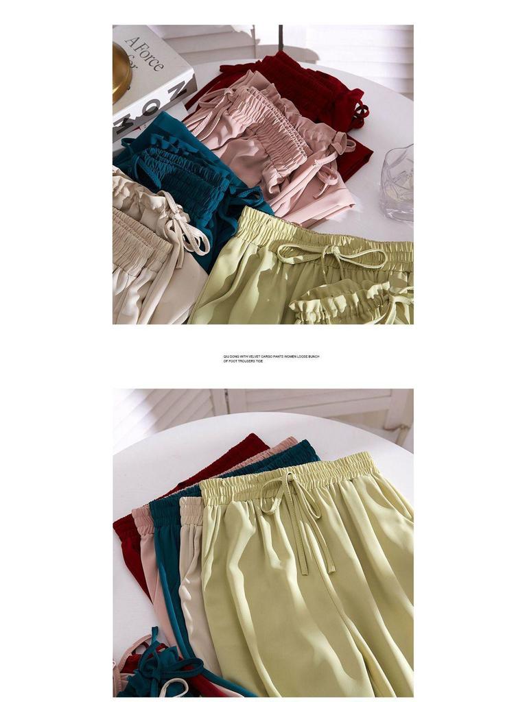 Ice Silk Summer Harem Pants: Thin, Loose-Fit, Cuffed, Anti-Mosquito Lantern Style