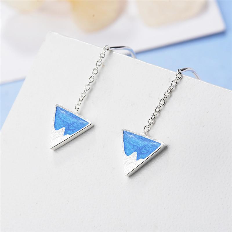 New Fashion Silver 925 Drop Earrings Jewelry Female Trendy Hill Tassel Earrings for Girl Christmas Gift Lady Accessories
