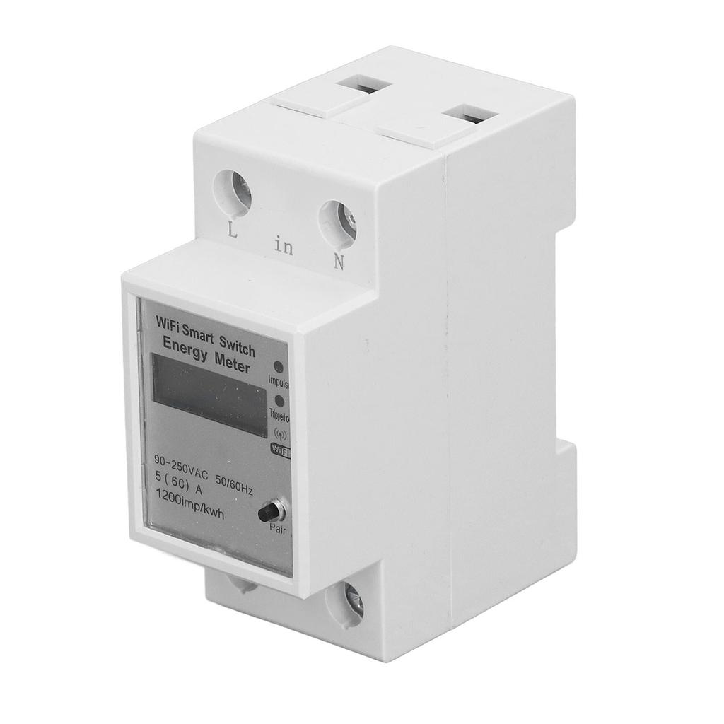 Wifi Energy Meter Circuit Breaker Mobile APP Voice Control Single Phase DIN Rail Type Smart Power Me