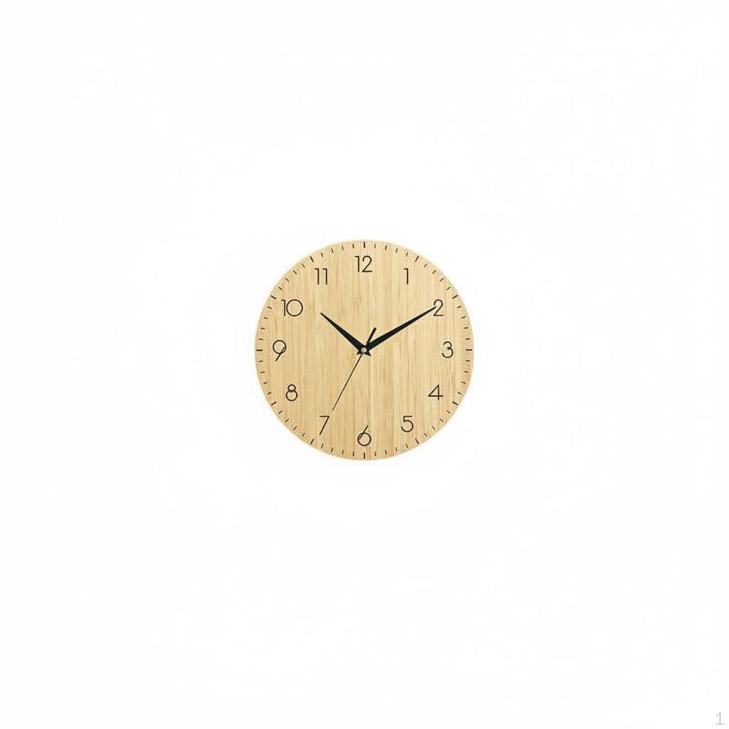 10 Inch Wood Grain Clock NonTicking Nordic Design Silent Easy for Living Room, Bedroom,