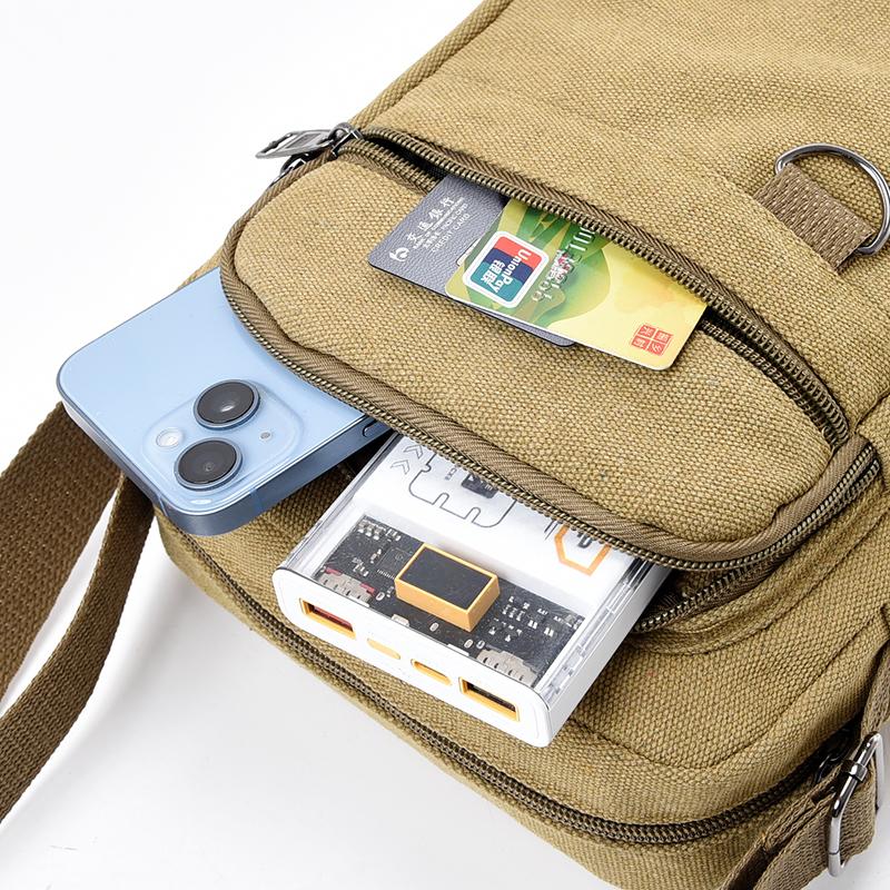 Solid Color Outdoor Travel Bag Men's Shoulder Bag Waterproof Wear-Resistant Large Capacity Crossbody Bag
