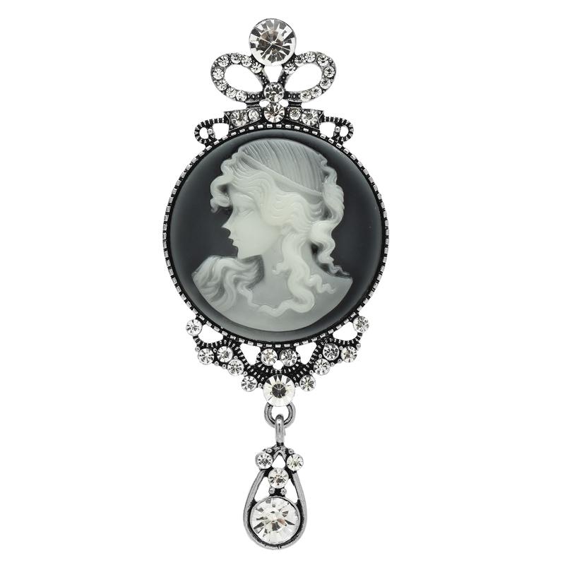 

Wuli&baby Винтажные броши-значки с женской головой для женщин, стразы, классическая красота, фигурка девушки, для вечеринки, офиса, брошь-булавка, ювелирный подарок