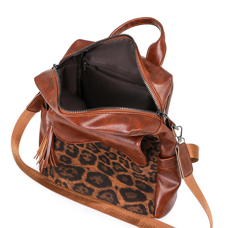 Fashion Leopard Print Women Backpack Large Capacity Schoolbag For Teenagers Girls Backpack Travel Female Shoulder Bag Bagpack