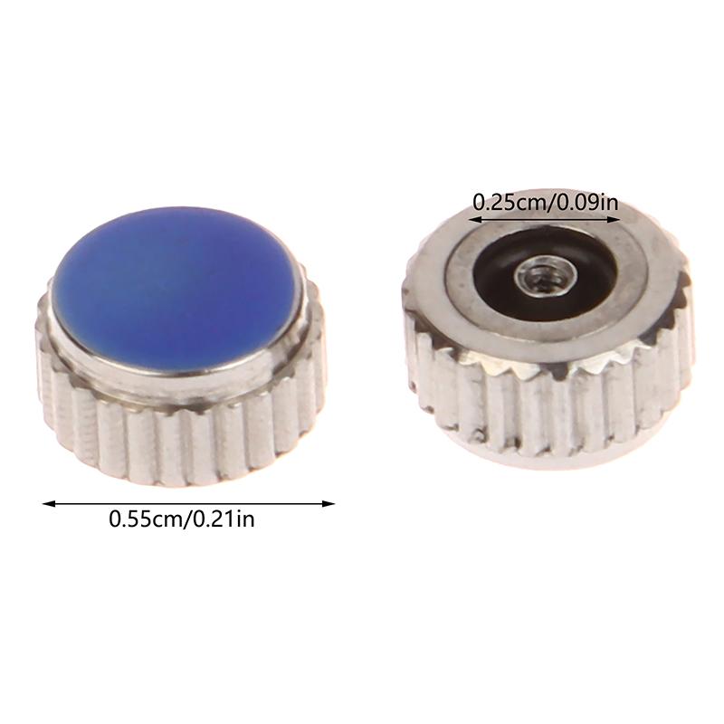 2 Piece Silver Color Steel Watch Crown 4.5Mm-7Mm Head Diameter With Flat Tube For Watches Repair L4429