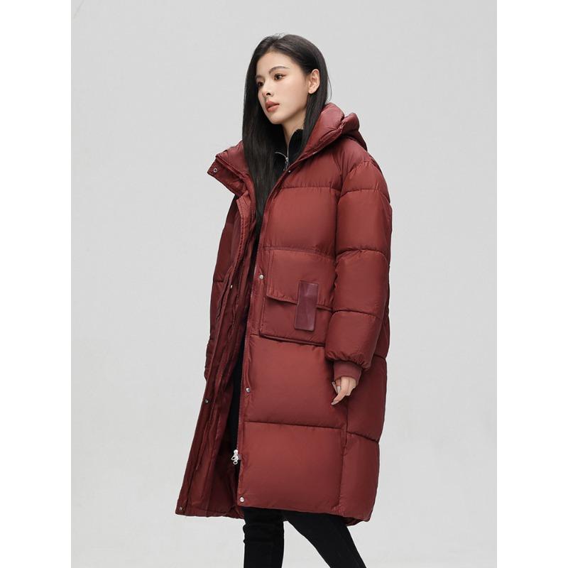 Jachetă căptușită cu bumbac pentru femei, lungă până peste genunchi, nouă, jachetă căptușită cu bumbac îngroșată, versiune coreeană, largă, cu glugă, iarnă, joker, jachetă căptușită cu bumbac.