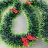 6.5FT Christmas Garland with 6 Pcs Red Bows Artificial Greenery Pine Garland for Mantle Stair Fireplace Home Party Decoration
