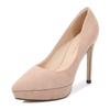 Women Flocks High Heel Shoes Pointed Toe Platform Single Shoes Office Nightclub Party Wedding Princess Model Catwalk Show Pumps