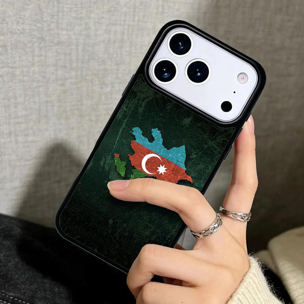 Capa Case for iPhone 17 Air 16 Pro Max 15 Plus 11 13 Mini 14 12 Back Phone Cover Azerbaijan Flag print