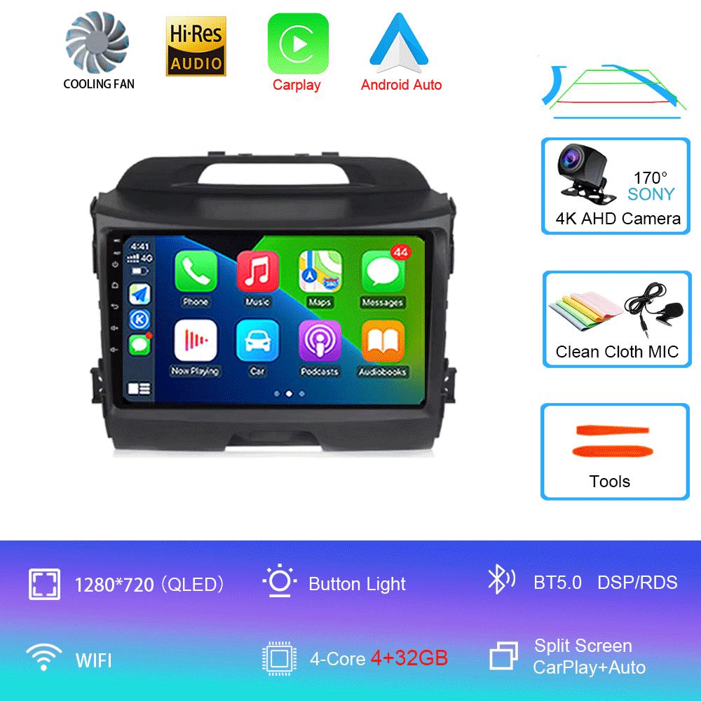 

Android 14 автомобильное радио Carplay Auto для Kia Sportage 3 SL 2010 2011 2012 2013 - 2016 BT головное устройство навигация WIFI+4G видеоплеер
