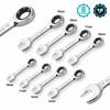 DURATECH Combination Wrench, Ratchet Wrench Set, Short Stubby Gear Wrench, 10-19mm, Compatible with CR-V, Mirror Finish, Car Maintenance, Assembly, DI
