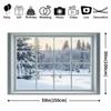 2D Winter Window Scenery Backdrop Snow Forest Studio Photography Background