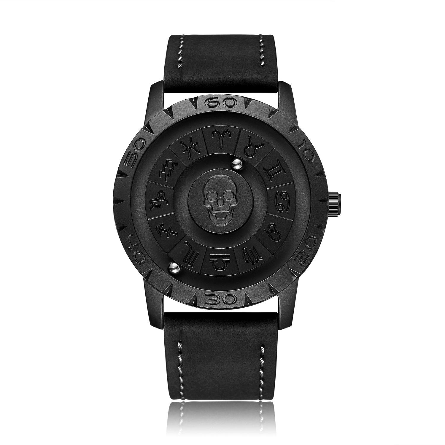 

Модные мужские кварцевые часы Skull Ball с магнитной подвеской