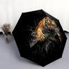 1 PC Automatic Folding Umbrella - Tiger Hunting Its Prey Pattern, Portable & Foldable Design with 8 Ribs, Christmas Birthday Gifts