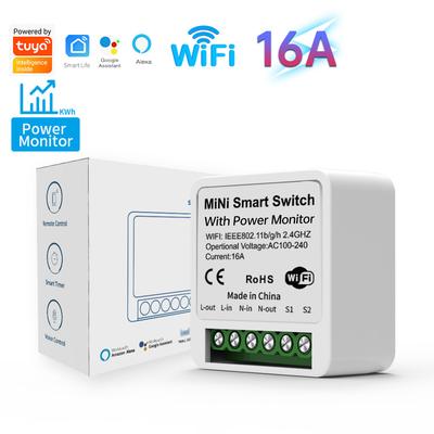 WiFi-schakelaar, relais, slimme schakelaar, afstandsbedieningsschakelaar met fasedraad/nuldraadbedrading, timer-appbediening, ondersteunt Alaxe.