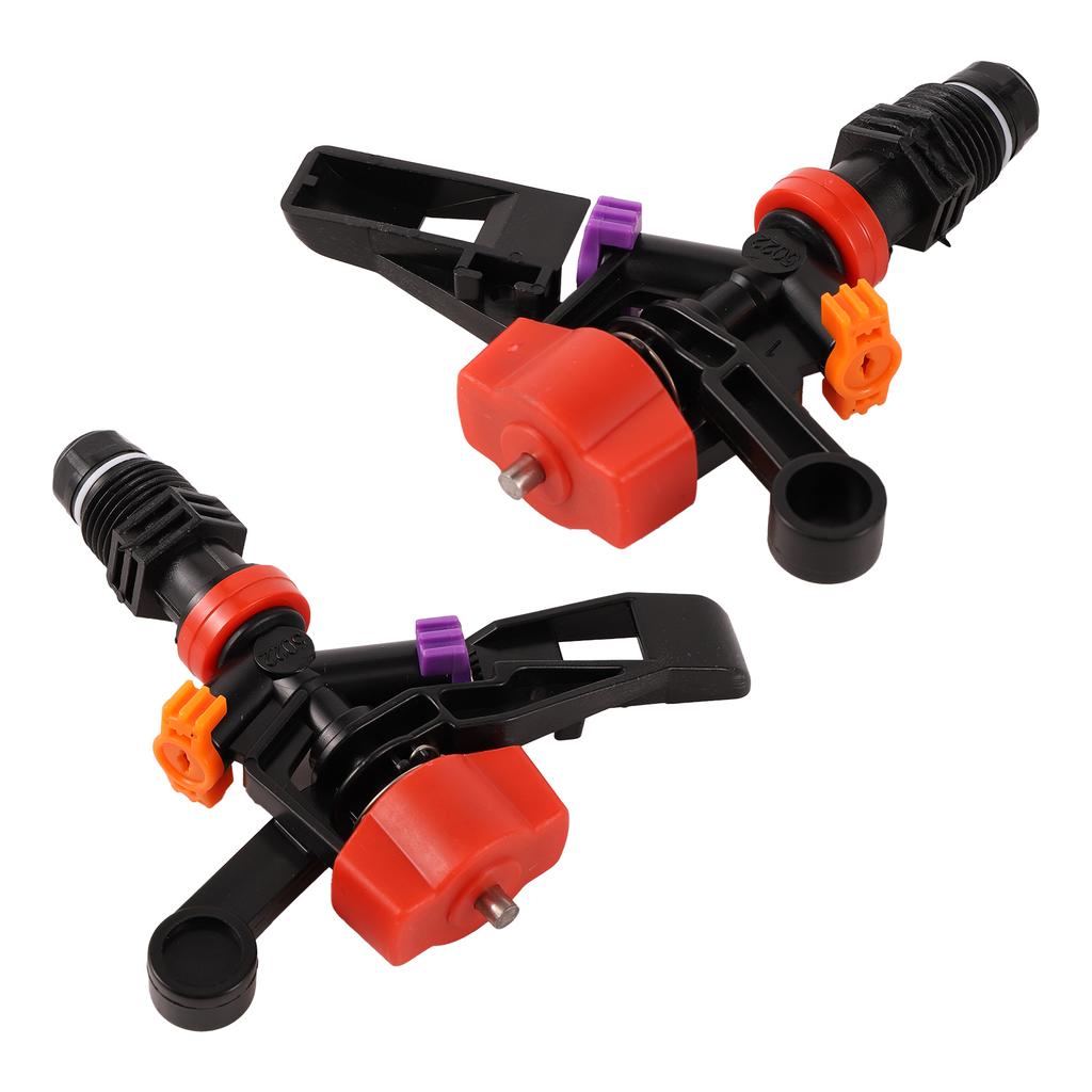 1/2" Male Thread Irrigation Impact Rocker Sprinkler Rotary Sprayer Single Double Outlet Agricultural Garden Watering Nozzle 2Pcs