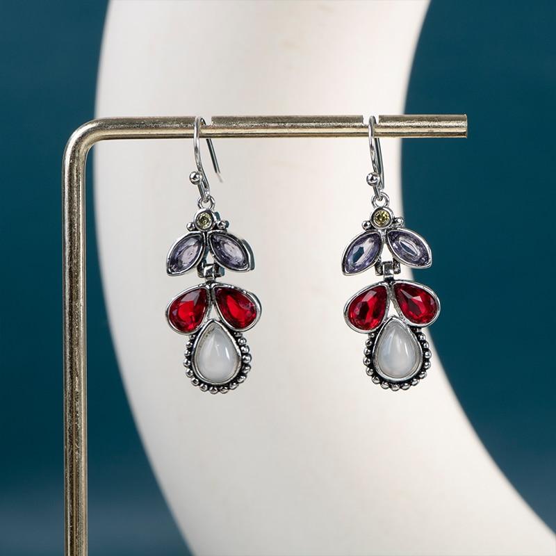 

Bella Box красочные драгоценные камни лунный камень капли воды серьги в форме груши для женщин форма листа простые стильные элегантные женские аксессуары белый