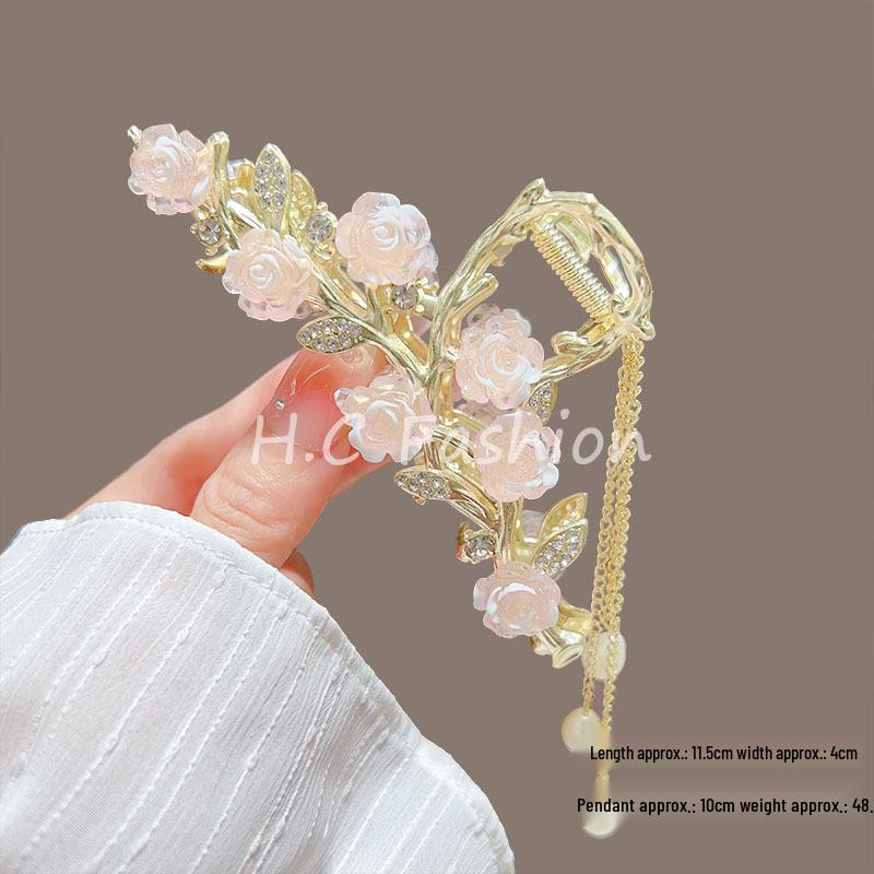 Lily of the Valley Floral Tassel Hair Claw - Ancient Style Women's Accessory