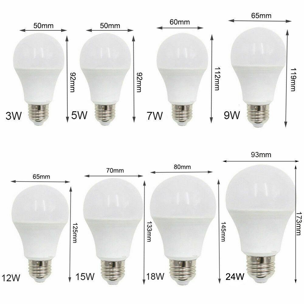 E27 LED Globe Light Bulb 3W 5W 7W 9W 12W 15W 18W 24W Energy Saving Bulbs 3000K/6500K White Lamp for Home 180Degree Lighitng