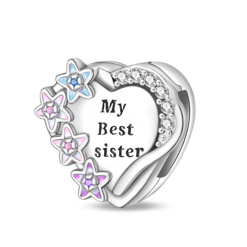 Copper Art Flower Shiny Zircon Series Charms Spacer Beads Suitable For Pan Original Bracelet Diy Party Jewelry
