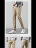 Solid Color Elastic Cotton Men's Casual Pants - Spring & Autumn 2023 Korean Style