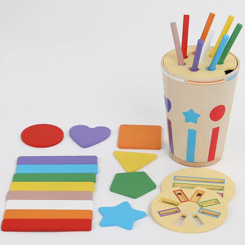 

3 in 1 Wooden Color Shape Sorting Toys Sensory Matching Game Montessori Education Toys For Kids Preschool Learning Activities