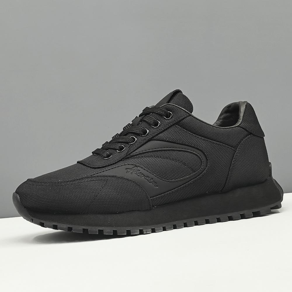 Raw summer black breathable cloth shoes trendy shoes platform dad shoes sports and leisure shoes 38