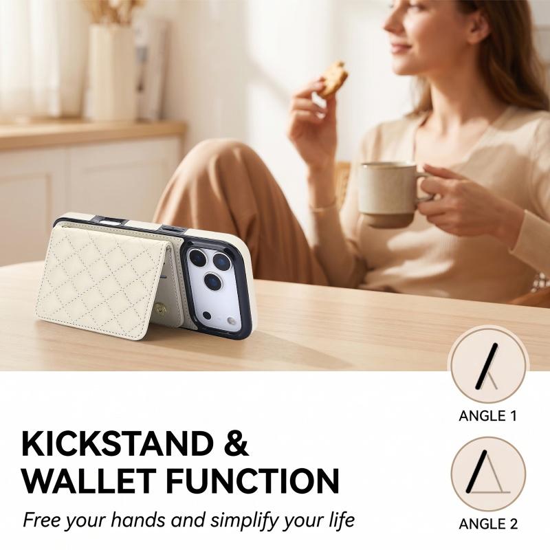 For iPhone 18 Pro Max 17 Air 17E 16E 16 Plus 15 14 13 12 11 Magnetic Leather Wallet Card Phone Case Crossbody Lanyard Flip Cover