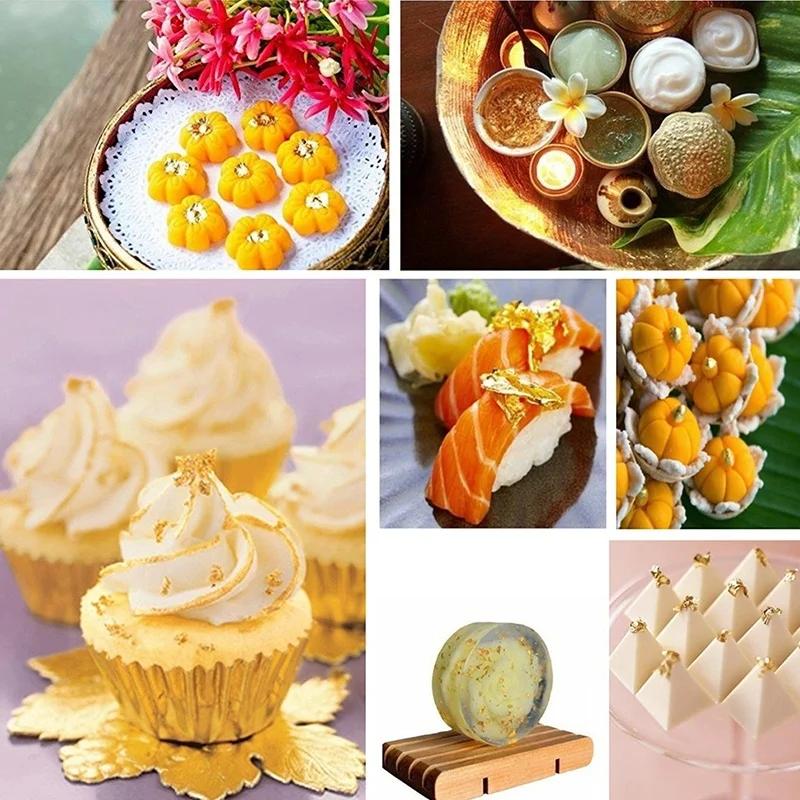 100 szt./zestaw Płatki złota 24K Do rękodzieła artystycznego Projekt Złocenie Oprawianie Scrap