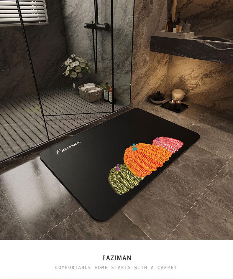 Minimalist Quick-Dry Absorbent Diatomaceous Earth Bathroom Floor Mat - Non-Slip, Wear-Resistant Foot Pad for Toilet Entrance