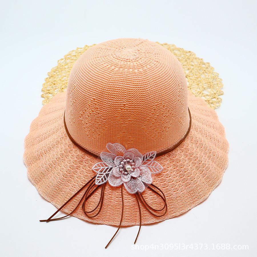 Summer straw hat big brim fashionable flower sweet seaside vacation beach breathable sun protection sun hat women's