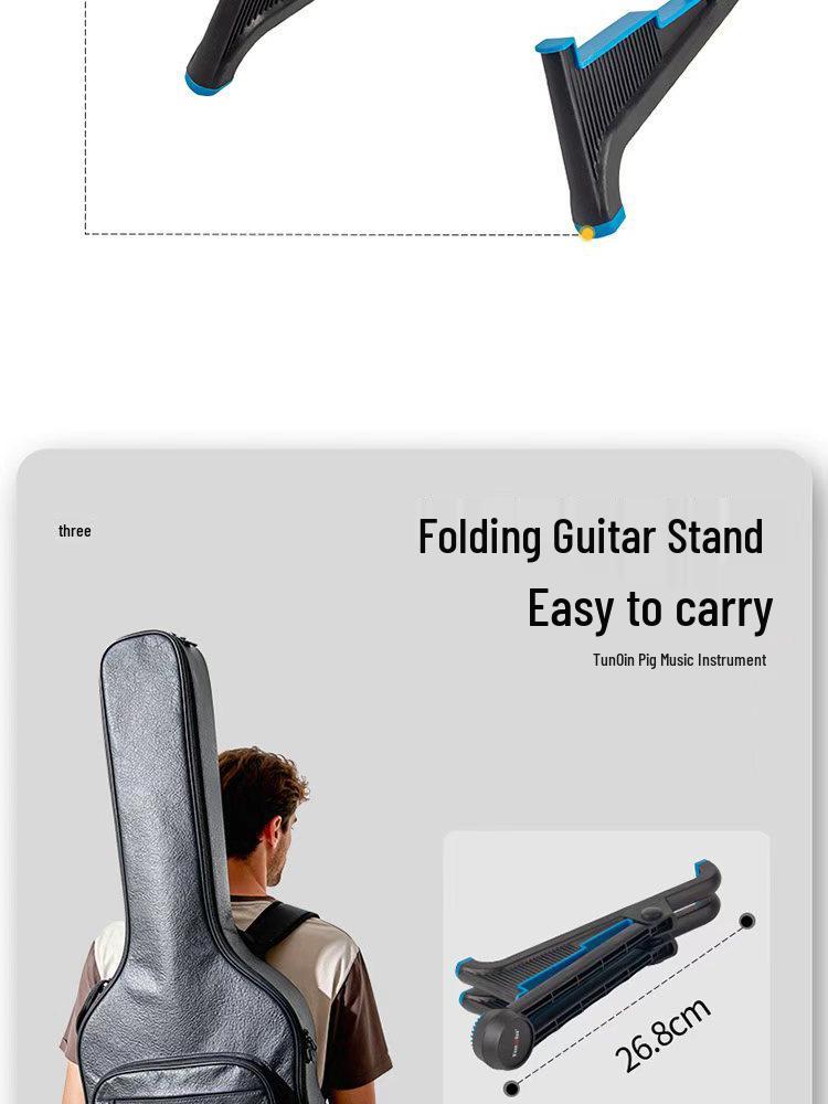 Folding Bakelite Guitar Stand: Portable A-Frame for Electric & Bass