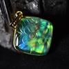 Multicolor 37.55Ct Natural Opal CERTIFIED 18K Gold Plated Square Cushion Pendant MY.PDG-330-NS