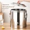 Stainless Steel Insulated Bucket with Spout for Ice, Rice, Soup, Tea, Hot Water, and Soy Milk