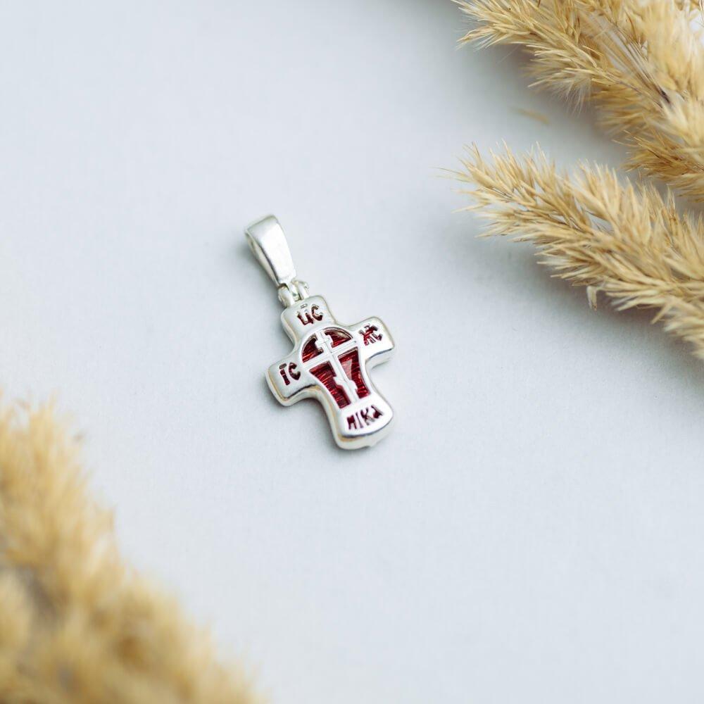 

Срібний хрестик з емаллю Oniks срібний