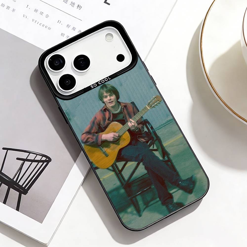Indie Rock D-Drummer Charlie Heaton Phone Case For iPhone17,16,15,14,13,12,11 Plus,Pro Max Black Border Silver  Plated Cover