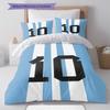 Lenjerie de pat cu model Lionel Messi, Set cu cuvertură, Husă cuvertură, Față de pernă, Cadou de casă de ziua de naștere(1 * husă de pilotă + 2 * fețe de pernă, fără miez)