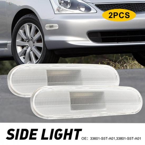 

For 2002-2005 Honda Civic of 2 Set Side Marker Light Housing Front or Rear Clear