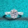 YinBaichuan S925 Sterling Silver Egg-Shaped Moissanite Ring for Women - Luxurious, Exquisite, and Versatile Fashion Jewelry