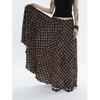 Korean Style Retro Plaid Long Swing Skirt - Women's High Waist, Lightweight, Drapey Midi Skirt