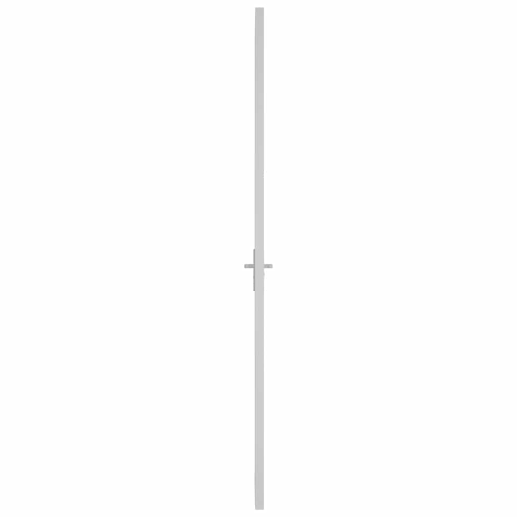 Interior Door 93 x 201.5 cm White Frosted Glass and Aluminum