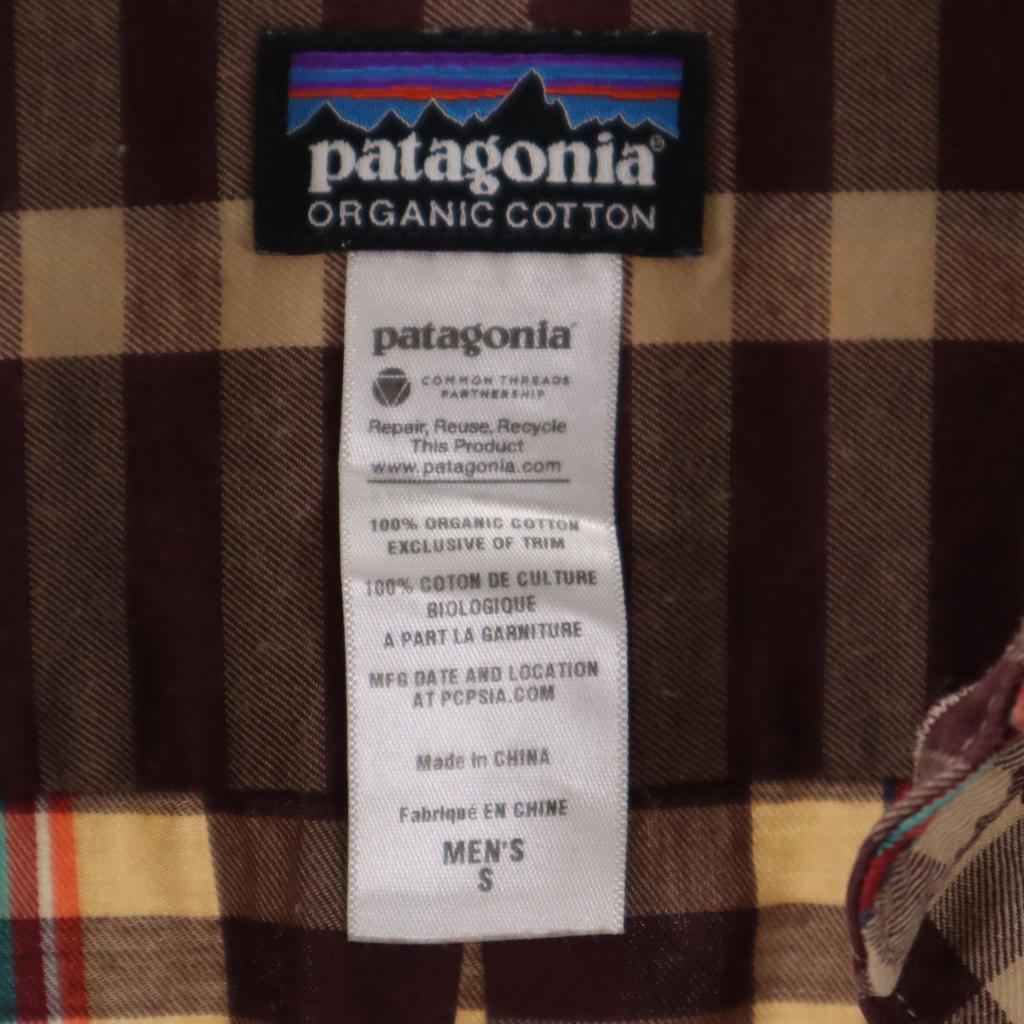 patagonia Check Pattern Long sleeve shirt S Beige 53837 Outdoor Men's Used