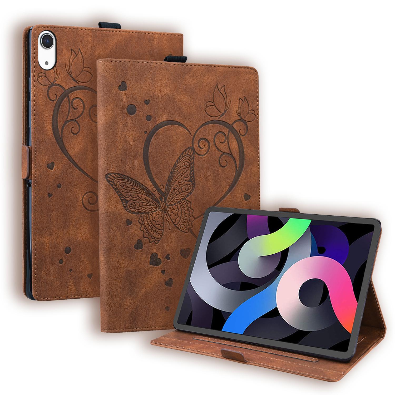 

Butterfly Stand Leather Case for IPad 2025 10.2 10.9 11 12.9 13 Inch Pro Air MINI 4 5 6 7 8 9 10th Generation Card Slot Cover Air 3rd 10.5inch коричневий