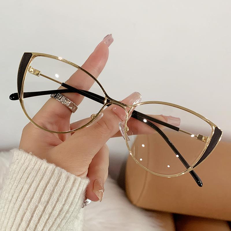 

Women s minimalist metal glasses frame, anti blue light glasses fashion retro cat eye frames Computer goggles