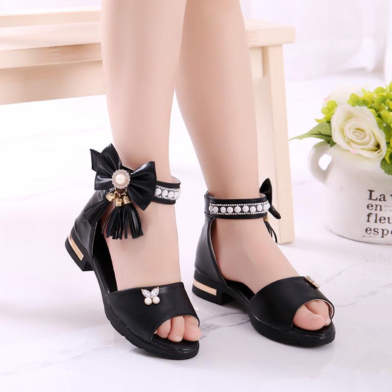 Girls' Summer Princess Sandals 2025 - Korean Style Roman Soft Sole for Middle & Big Kids