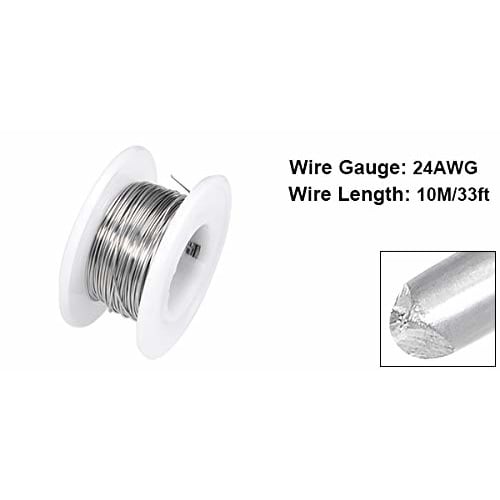 uxcell Nichrome Resistance Wire, Silver Tone, 0.5mm, 24AWG, 10m Length, 1200C
