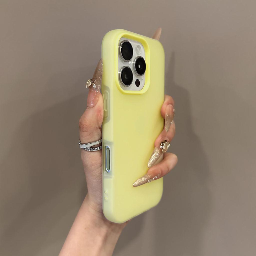 Luxury 2IN1 Candy Color Clear Matte Phone Case for 17 Air16 15 14 Plus 13 12 Pro Max 11 Shockproof Bumper Soft Skin Cover